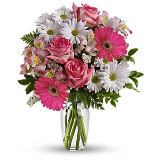 What a treat bouquet with roses -MOM
